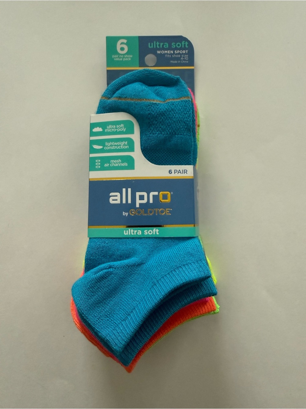 Gold Toe All Pro No Show Socks Fits Women’s Shoe Size 4-10